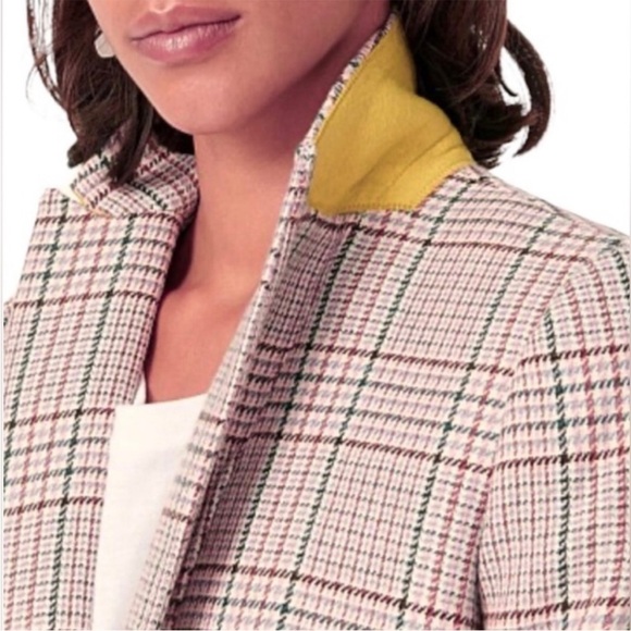 J. Crew Parke Plaid Nello Gori Wool Blazer Italian Neutral Houndstooth Size 00 - Picture 11 of 12